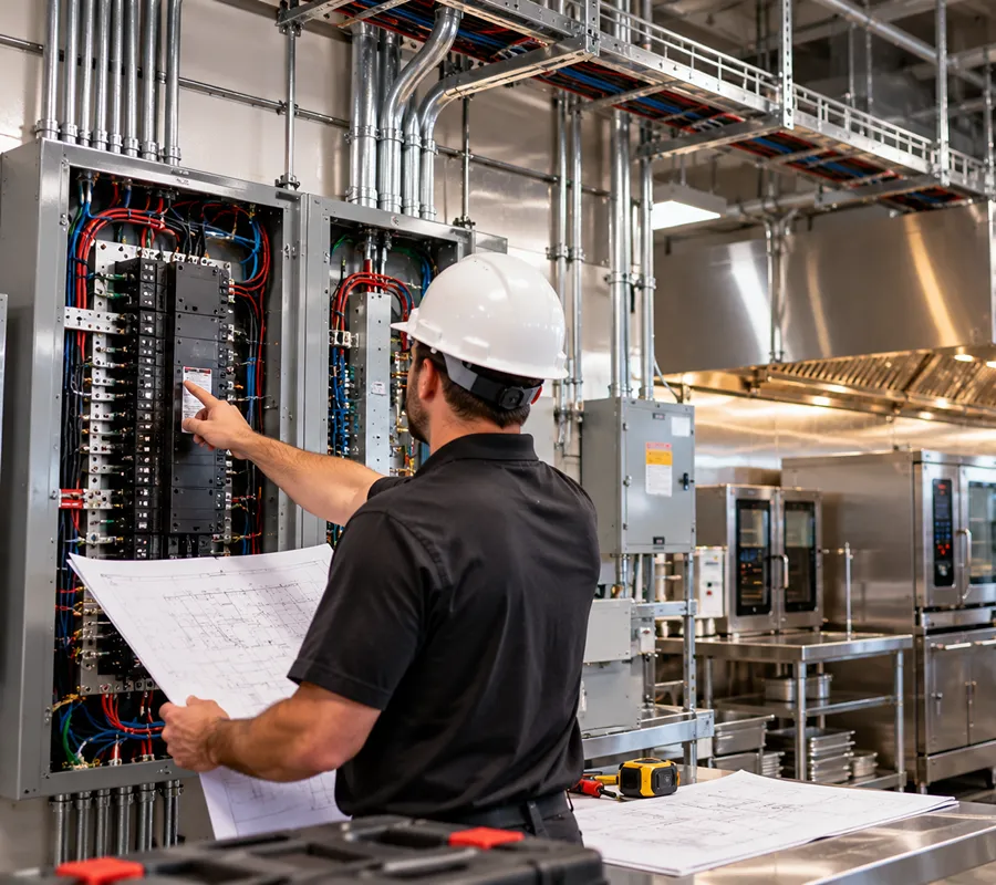 Electrical equipment planning for a restaurant