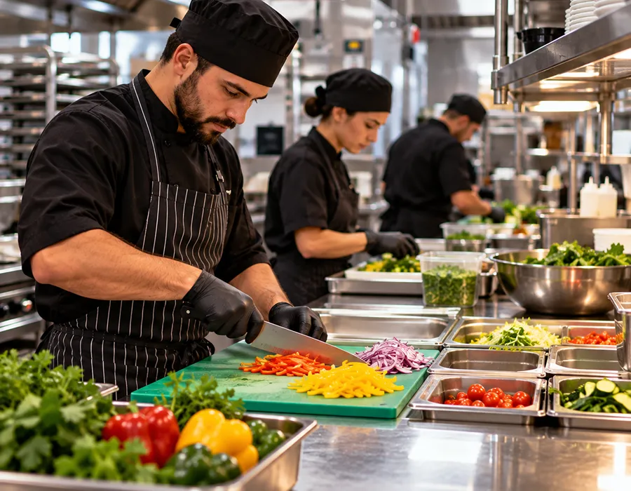 food preparation areas
